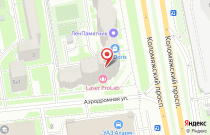 Супермаркет 2 шага на Коломяжском проспекте на карте