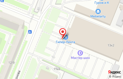 Гипермаркет Лента в Санкт-Петербурге на карте