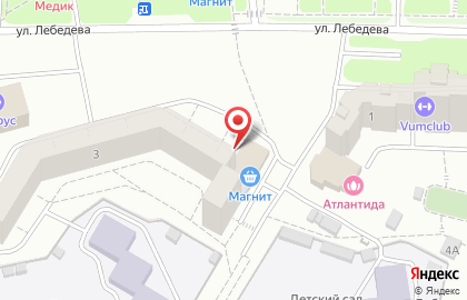 Шубинский на улице Лебедева на карте