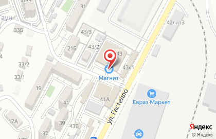 Банкомат Уралсиб на улице Гастелло на карте