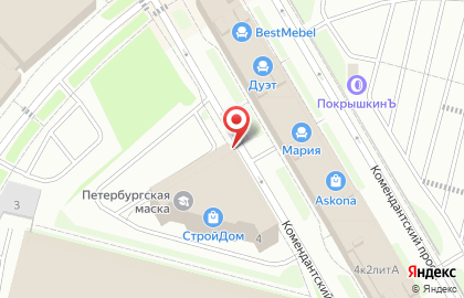 Ателье по ремонту одежды С Иголочки на метро Комендантский проспект на карте