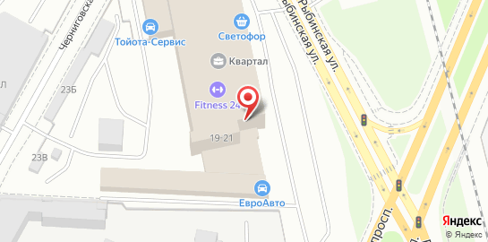 Фитнес-клуб Fitness 24 на Ново-Рыбинской улице на карте