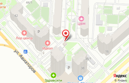 Киоск по продаже фруктов и овощей на улице Авиаторов на карте