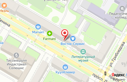 Магазин Розовый рай на проспекте Ленина на карте