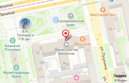 Министерство финансов Свердловской области на карте