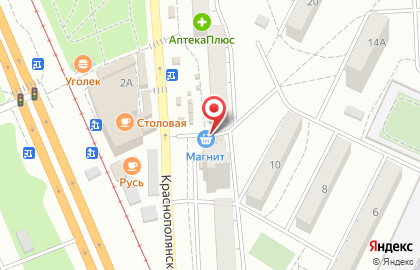 Супермаркет Магнит у дома на Краснополянской улице на карте