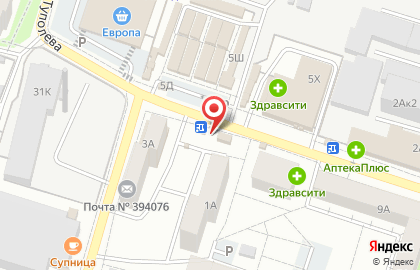 Киоск по продаже цветов в Левобережном районе на карте