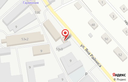 Автокомплекс на улице Яна Райниса на карте