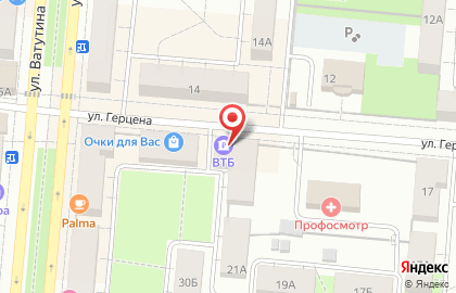 Банк ВТБ на улице Герцена в Первоуральске на карте