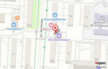 Электрощит на улице Заслонова на карте