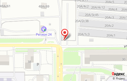 Автостоянка в Красноярске на карте