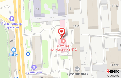 Городская детская поликлиника на улице Гагарина на карте