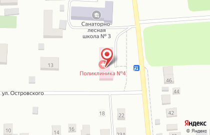 Поликлиника микрорайона Клязьма на Лермонтовской улице в Пушкино на карте