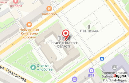 Правительство Воронежской области в Ленинском районе на карте