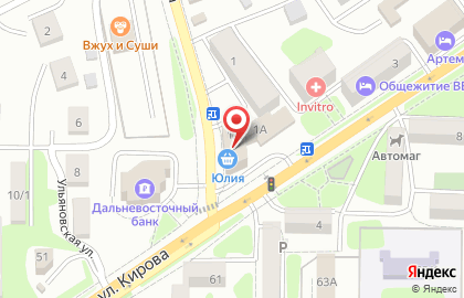 Супермаркет Юлия во Владивостоке на карте