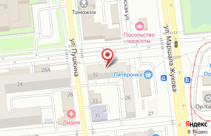 Магазин хлебобулочных изделий Хлебодар в Центральном районе на карте