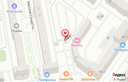 Автостоянка в Тюмени на карте