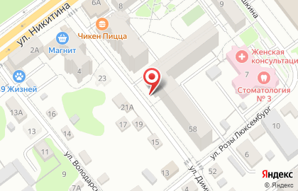 Продовольственный магазин и супермаркет Гранат в Володарском районе на карте