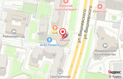 Студия лазерной эпиляции Laser Love на улице Вишневского на карте