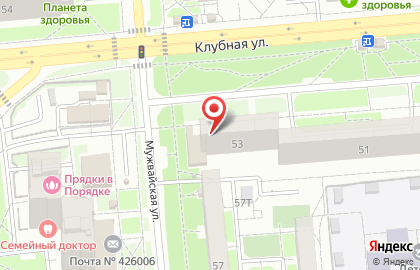 Магазин хлебобулочных изделий на Клубной улице на карте