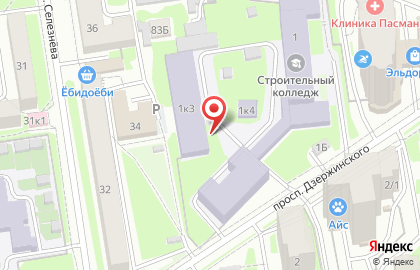 Новосибирский строительно-монтажный колледж на проспекте Дзержинского на карте