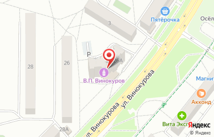 Савап на улице Винокурова на карте