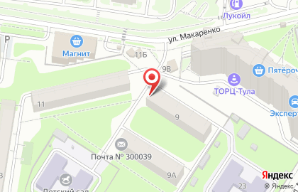 Комплексный центр социального обслуживания населения №1 в Туле на карте