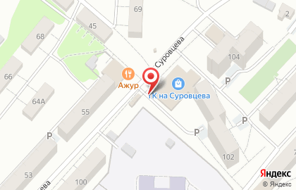 Киоск по продаже рыбы на улице Суровцева на карте