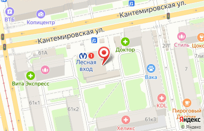 Банкомат ВТБ на метро Лесная на карте