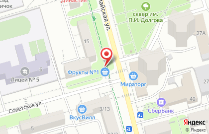 Киоск фруктов и овощей на Первомайской улице на карте