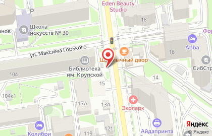 Киоск по продаже фруктов и овощей в Новосибирске на карте
