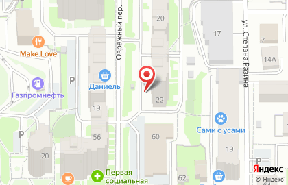 Ода в Овражном переулке на карте