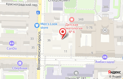 Былой Петербург на Вознесенском проспекте на карте