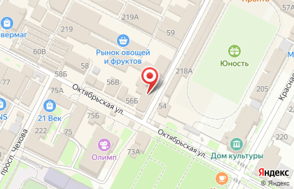 Мясной магазин ДЮК, мясной магазин на Октябрьской улице на карте