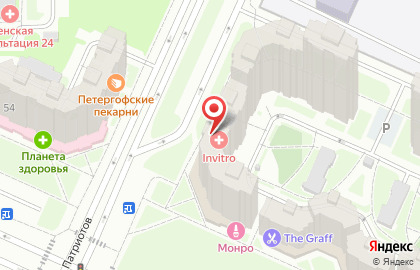 Медицинская компания Инвитро в Красносельском районе на карте