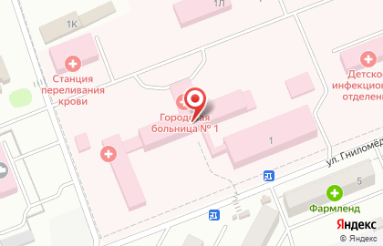 Городская больница №1 в Оренбурге на карте