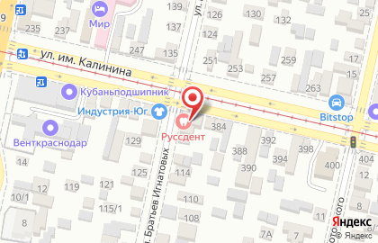 Стоматология Руссдент на улице Братьев Игнатовых на карте