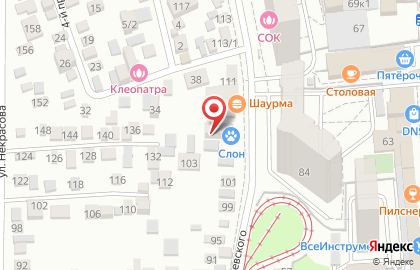 Ветеринарная клиника Слон на улице Достоевского на карте