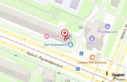 Отделение службы доставки Boxberry на проспекте Луначарского на карте