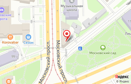 Военный комиссариат г. Санкт-Петербурга в Московском районе на карте