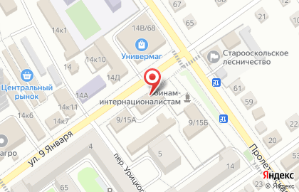Военный комиссариат на улице 9 Января на карте