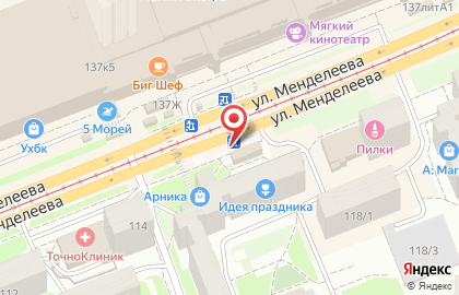 Пекарня Лисичкин хлеб на улице Менделеева на карте