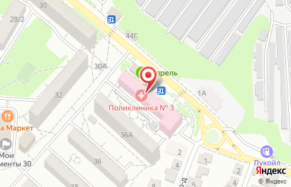 Городская поликлиника №3 г. Ставрополя на проспекте Юности на карте