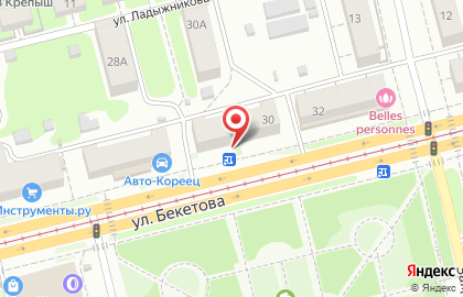 Шпиль на улице Бекетова на карте
