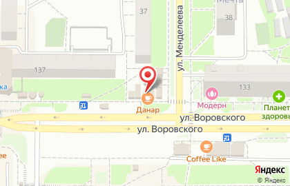 Сеть закусочных-бутербродных Данар на улице Воровского на карте
