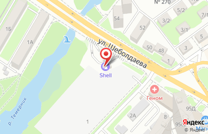 АЗС Shell на улице Шеболдаева на карте