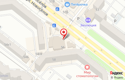 Банкомат СберБанк на улице Новосёлов, 56 на карте