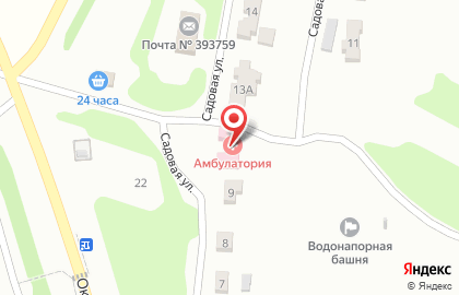 Мичуринская центральная районная больница на Садовой улице на карте
