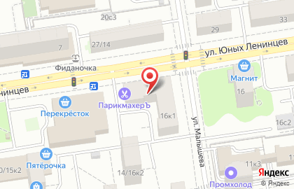 Академия эпиляции на улице Юных Ленинцев на карте
