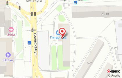 ОАО Банкомат, АКБ Банк Москвы на Уральской на карте